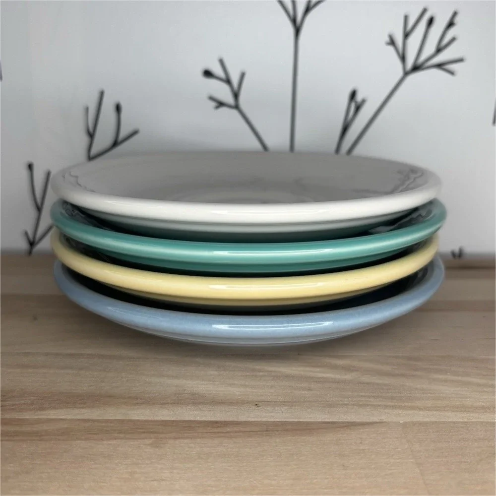Fiesta Homer Laughlin Ceramic Saucers Set of 4 Made in USA